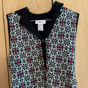 Talbot's Patterned Black and White Vest